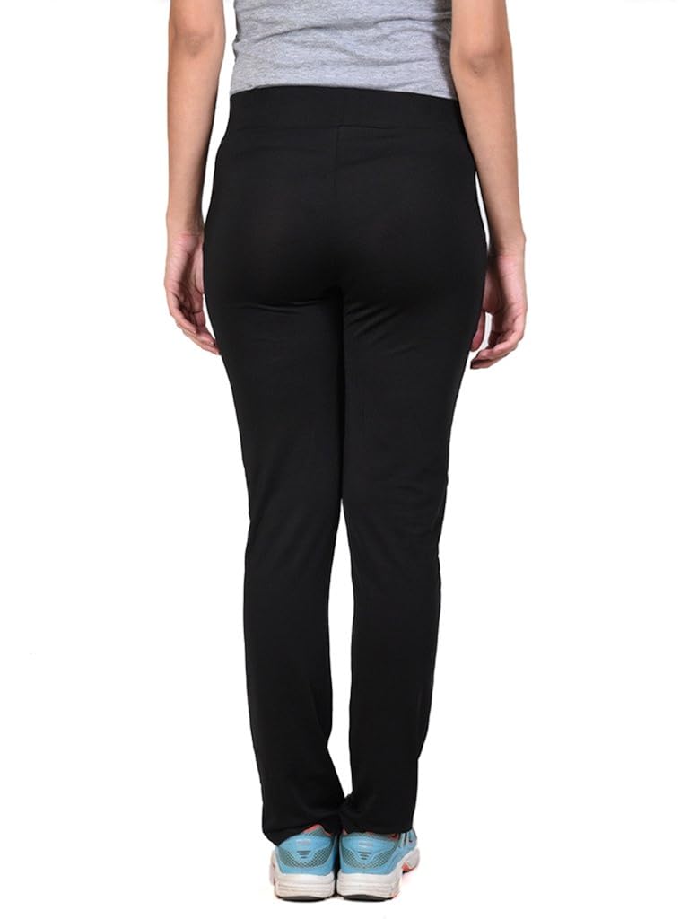 onesport women's polyester spandex jersey black track pants(onsp14bl-p)