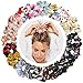 WillingTee 20pcs Women's Hair Scrunchies Chiffon Flowers Elastic Hair Bands Scrunchy Hair Ties Ropes Scrunchie Hair Scrunchies Chiffon Ponytail Holder for Women and Ladies