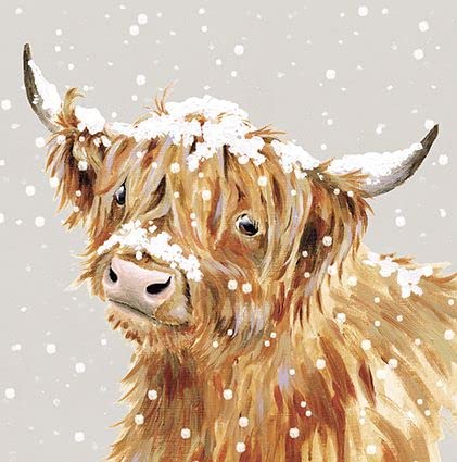 Wrendale Designs by Hannah Dale - Highland Snow - Luxury Christmas Card Set - Pack of 8