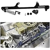 WENJTP Throttle Cable Bracket Compatible with Holley 4500 Series Carburetor Throttle Cable Bracket Billet Aluminum Carburetor Bracket with Dual Return Springs Black