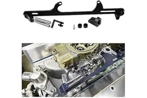 WENJTP Throttle Cable Bracket Compatible with Holley 4500 Series Carburetor Throttle Cable Bracket Billet Aluminum Carburetor Bracket with Dual Return Springs Black