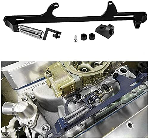 Photo 1 of WENJTP Throttle Cable Bracket Compatible with Holley 4500 Series Carburetor Throttle Cable Bracket Billet Aluminum Carburetor Bracket with Dual Return Springs Black