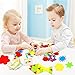 Lewo Wooden Pattern Blocks Montessori Tangrams Toys for Kids Ages 4-8 Educational Kindergarten Shape Puzzles with 24 Design Cards