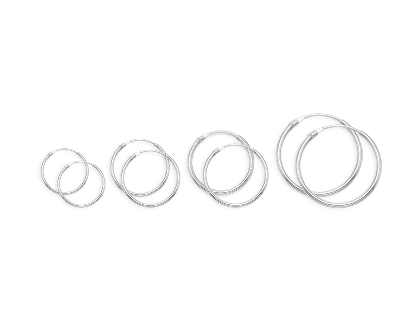 Heather Needham Sterling Silver SMALL Hoop Earrings: SET OF 4 PAIRS: 10mm, 12mm, 14mm & 18mm - Beware 10mm is TINY & FIDDLY to use, biggest is only the size of a 5p piece 6224SET/PAIRS