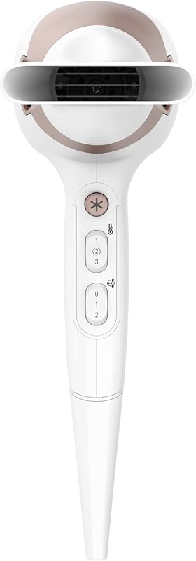 Studio Dry Glow Haartrockner, 2100 Watt, Föhn mit Diffusor für Locken, 3 Temperatur- und 2 Geschwindigkeitsstufen, Ionenfunktion, Kaltlufttaste, weiß/roségold, CV5830