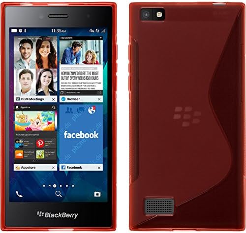 Silicone Case for BlackBerry Leap - S-Style red - Cover PhoneNatic + protective foils