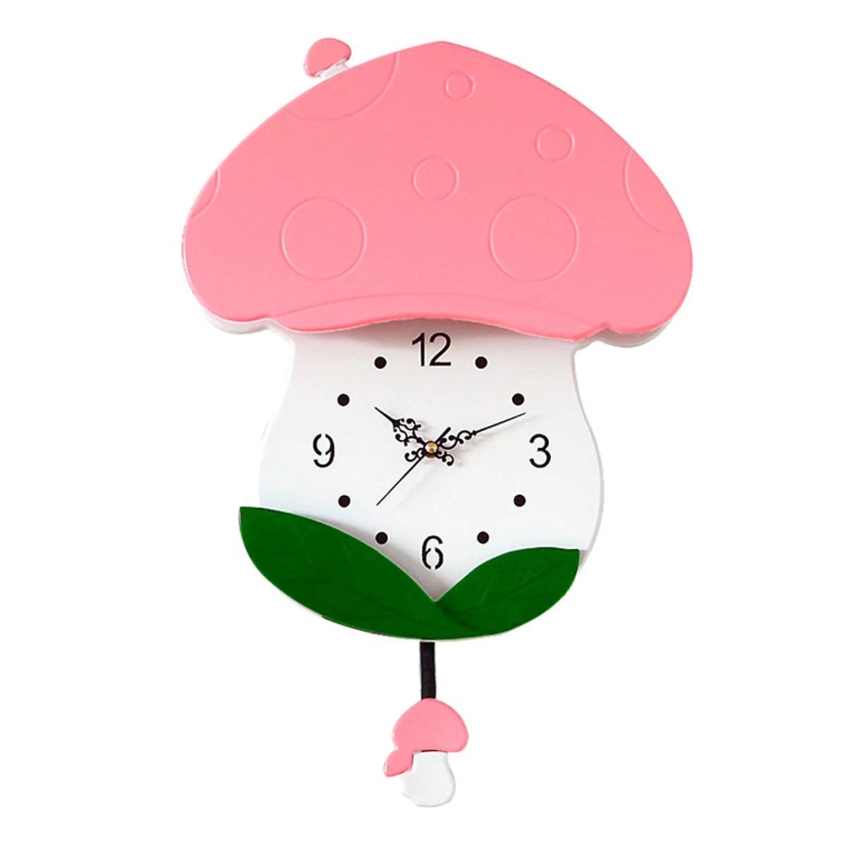上質で快適 洋式 ファッション デザイン キノコ 数字時計 静音 壁時計 壁掛け時計 可愛い 振り子時計 インテリア 掛け時計 Wall Clock 壁掛け 子供部屋 リビング 玄関 寝室 電池式 二色 B075nd8xk1 モデル1 モデル1 Hightimes Com