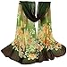 Bestpriceam Women Lady Chiffon Butterfly Print Neck Shawl Scarf Scarves Wrap Stole (Army Green New)
