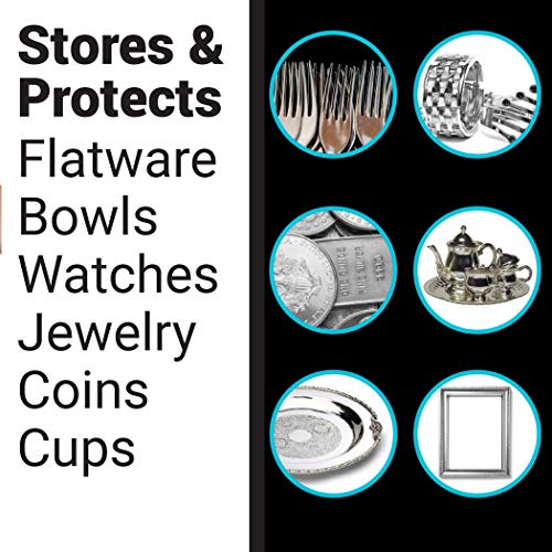 Anti Tarnish Storage Bag 9" x 12" | Fabric Cloth Bags for Sterling Silver Jewelry Silverware Trays and More - Thumbnail 4