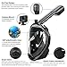 YUDER Full Face Snorkeling Mask with Camera Mount 180°Panoramic Snorkel Mask with Anti-Fog,Anti-Leak Design for Beginners,Kids,Youth and Adults (Black, S/M)