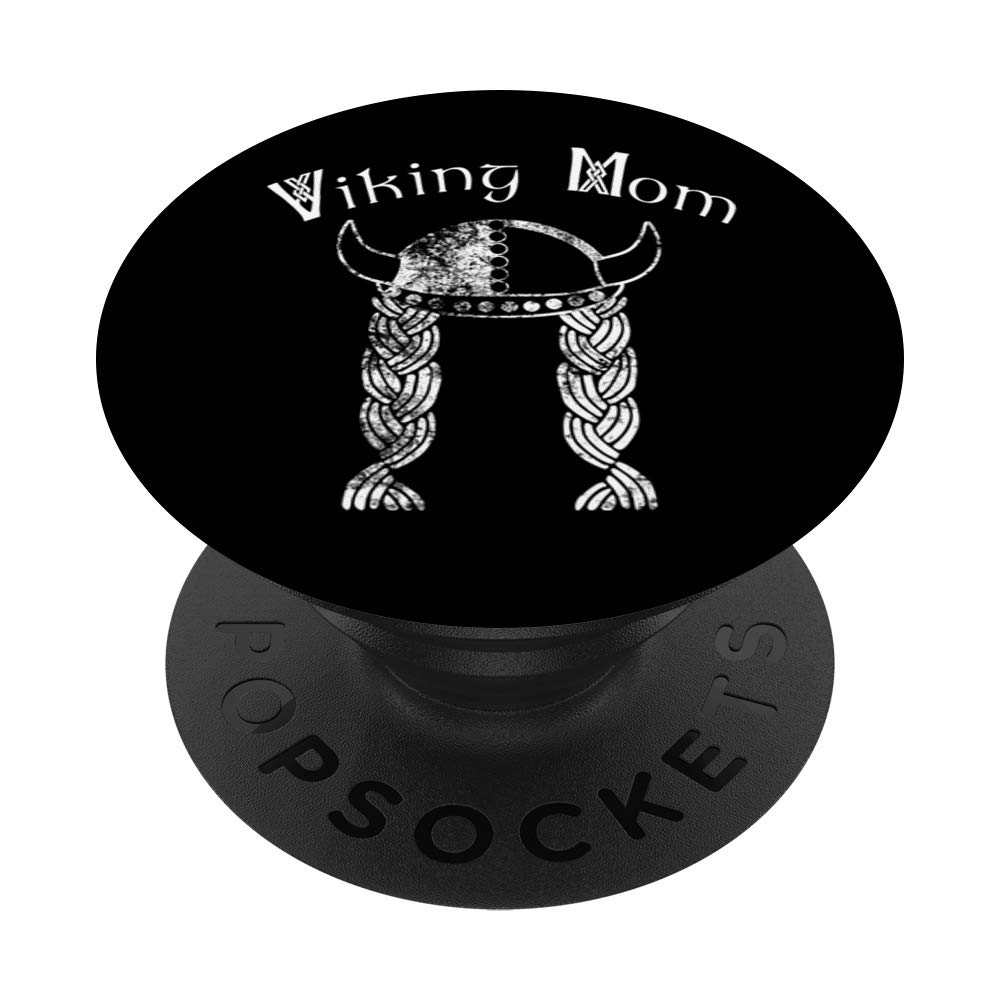 Viking Mom With Viking Hat & Braids Family Group PopSockets Grip and Stand for Phones and Tablets