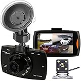 Backup Camera and Dash Cam ,UNITOPSCI HD 1080P Night Vision Parking Monitor Kit,Rear View Camera and Dashboard Camera with 140 and 170 Degree Wide Angle Waterproof Loop Recording