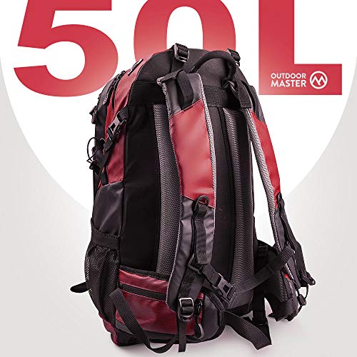 OutdoorMaster-Hiking-Backpack-50L-Hiking-Travel-Carry-On-Backpack-wWaterproof-Rain-Cover-Laptop-Compartment-for-Hiking-Traveling-Camping