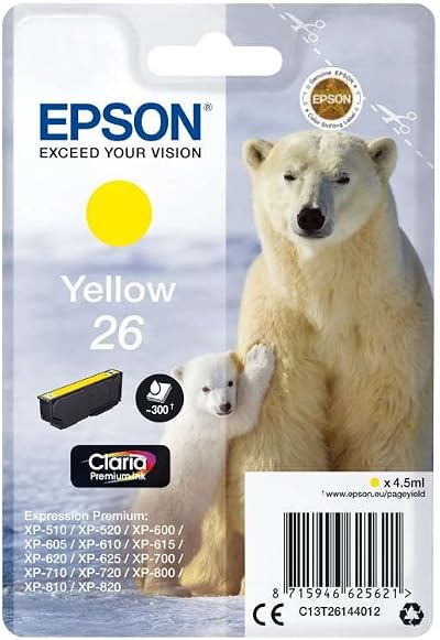 Epson 26 Polar Bear Yellow Claria Premium Ink Cartridge Genuine T2614