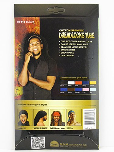 King.J Unisex Cotton Spandex Dreadlocks Tube (Black) - //medicalbooks.filipinodoctors.org