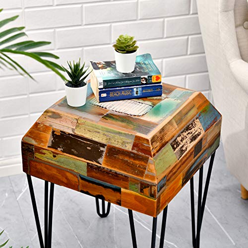 WELLAND Side Table Reclaimed Wood (3D Trapezoid) Pricepulse