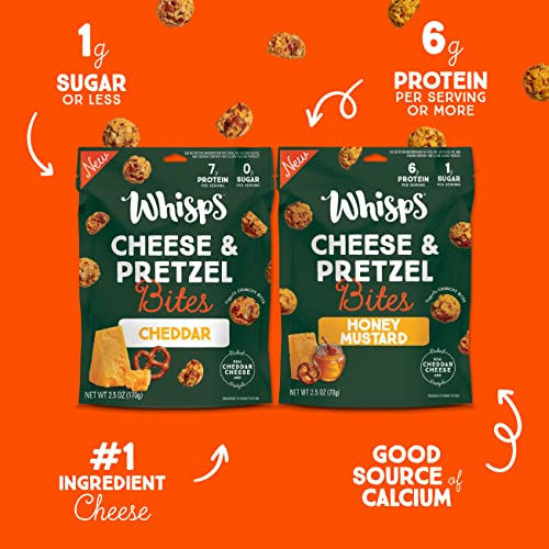 Whisps Cheese & Pretzel Bites Cheddar & Honey Mustard Bites, Made