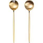 O.C.E. Salad Server,Premium Stainless Steel Spoon and Fork Set,10.3 inch,Matte Salad Serving Titanium Plating,Gold Salad Servers,Salad Forks and Salad Spoons for Serving