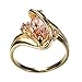 Bamos Jewelry Gold Plated S Style Ring Big Champagne CZ Women Ring Party Queen Women Ring Statement Promise Wedding Gold Ring For Women
