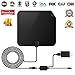 【2018 Upgraded】 TV Antenna - Digital Amplified HDTV Antenna 50 Mile Range 4K Freeview Television Local Channels w/Detachable Signal Amplifier and 13ft Longer Coax Cable