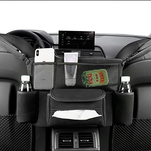 View 1 of JEYODA Car Handbag Holder Between Seats Suede Large Capacity Car Purse Holder Automotive Consoles & Organizers for Document Phone Storage Car Organizer(1925-style 2 black)