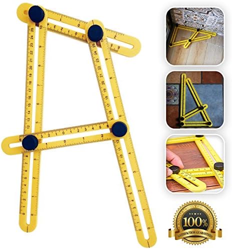 Angleizer Template Tool / Angle Finder Measuring Ruler Measures All Angles And Forms / Angle-izer Measurement 836 / With Metal Knobs (Yellow)