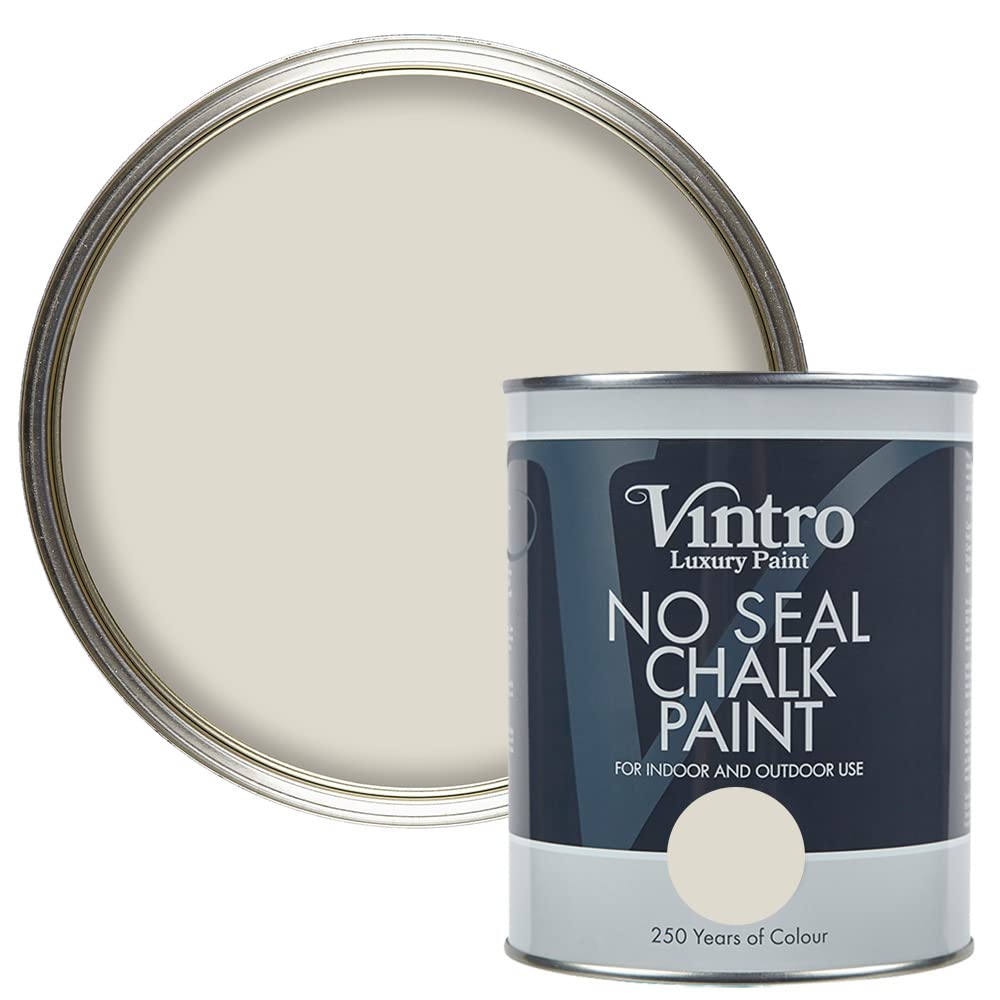Vintro | No Seal Chalk Paint | Interior & Exterior Use | Furniture | Walls | Wood | Metal | 1 Litre (Yorkshire Stone)