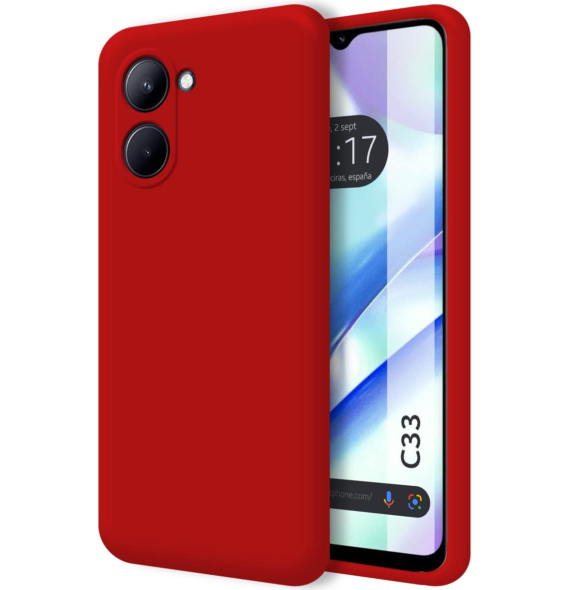 Tumundosmartphone Silicone Liquid Ultra Soft Case for Realme C33 Red