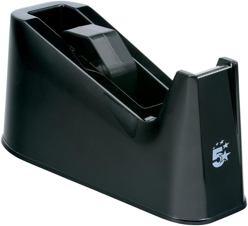 5 Star Tape Dispenser Desk Weighted Non-slip Capacity 25mm Width Black - Ref 920136