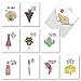 The Best Card Company - 10 Funny Assorted Blank Humor All Occasions Notecards Boxed Set 4 x 5.12 Inch w/Envelopes Cute Word Play for Men, Women (10 Designs, 1 Each) - Fun Puns M2975OCB
