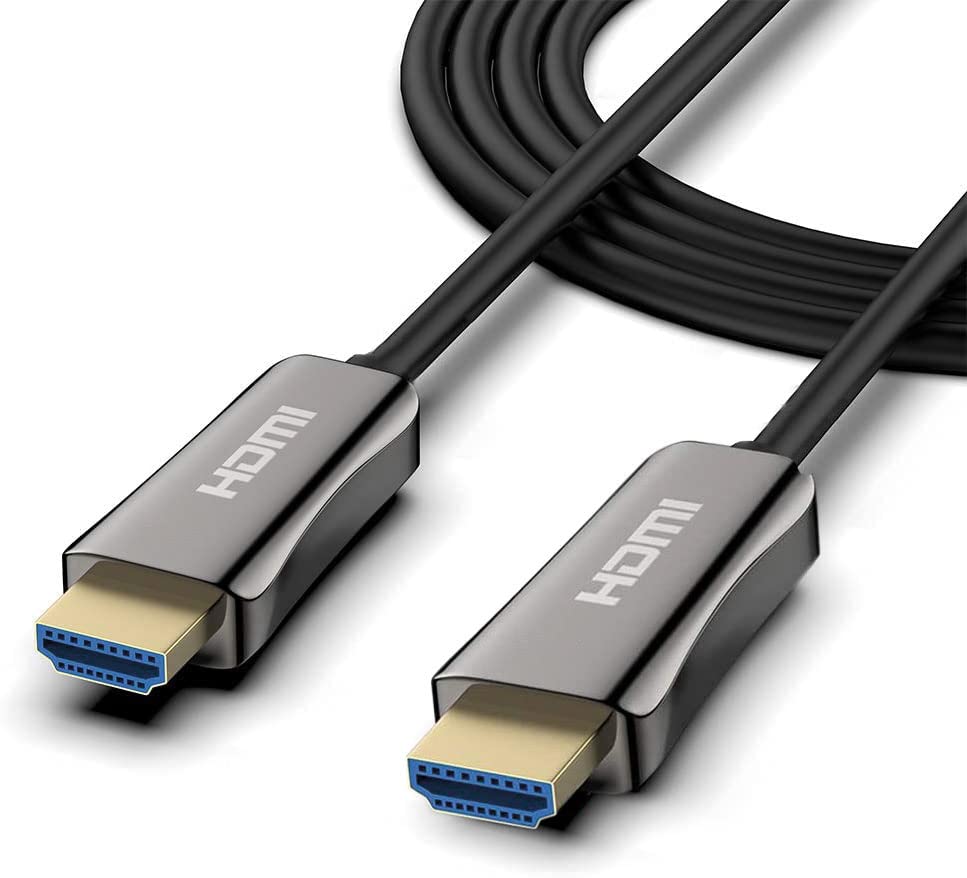 AV:Link 8K Active Fibre Optic HDMI Cable Long Distance Lead 48Gbps Ultra High Speed UHD TV and Gaming Black 10 Metre