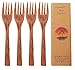 Coconut Wooden Reusable Forks | Set of 4 Handmade Wood Forks | Coconut Bowls Utensils | Eco Friendly | Eating Forks| Vegan Gift