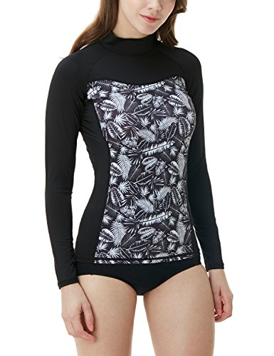 Tesla TM-FSR46-XBK_Small Women's UPF 50+ Short Sleeve Athletic Fit Surf Crew Rashguard FSR46