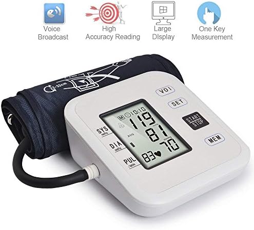 Arm Blood Pressure Monitor, DiKaou Fully Automatically Measure With Digital LCD Screen Display Portable Case for Blood Pressure and Heartbeat Detector๏ผMedically Certified๏ผ