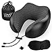 [Latest 2020] Travel Airplane Pillow 100% Pure Memory Foam Neck Pillow, Comfortable & Breathable Cover, Machine Washable, Airplane Travel Kit with 3D Contoured Eye Masks, Earplugs