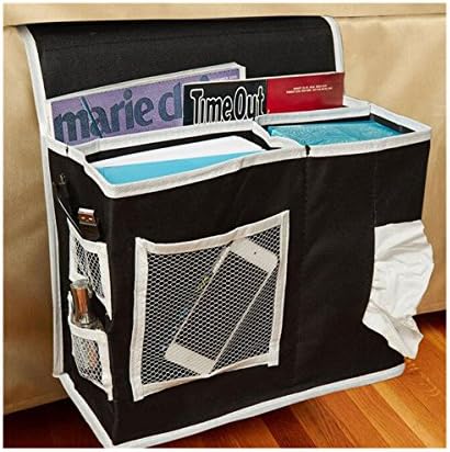 Gobuy Bedside Sofa Caddy Oxford Fabric Storage Bag Accessory TV Remote Book Organizer Box