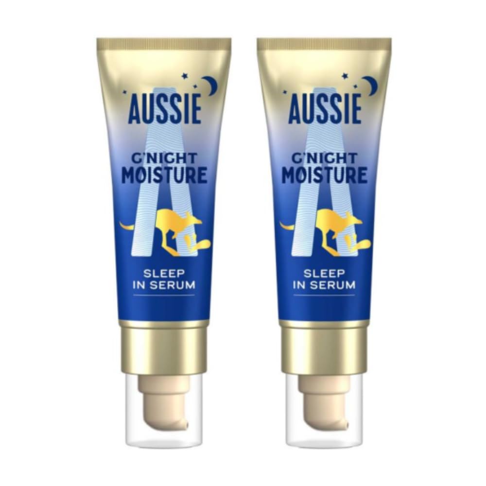 2 x Aussie G'Night Moisture Sleep in Serum - Overnight Repair Treatment for Dry, Damaged Hair 70ml