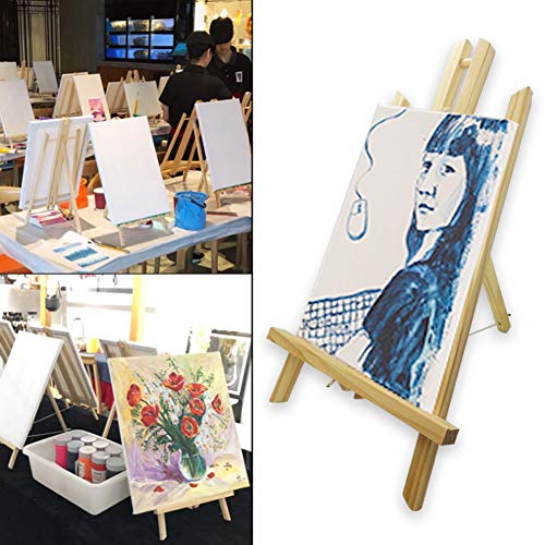 14" Wood Table Top Easel for Painting Display, A Frame Mini Canvas