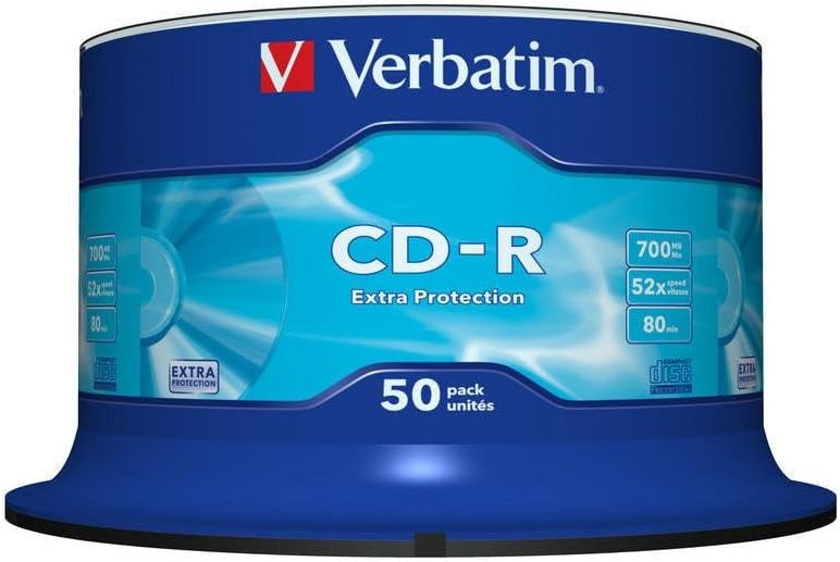 Verbatim 43351 700MB 52x Extra Protection CD-R 50 Pack Spindle