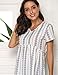 Nlife Women's Summer Floral Print Top V Neck Blouse Short Sleeve Tops Peplum Blouse Shirt