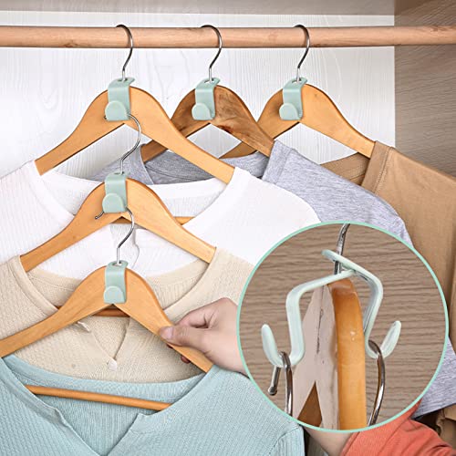 BOZILY 50 Pack Space Saving Clothes Hanger Hook Connecting Hooks Hanging Hooks Clothes Hangers Green