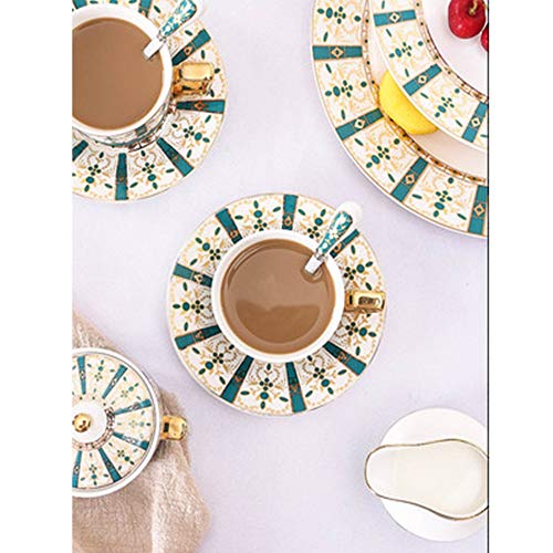 Set Da Tè Europeo Classico 15 pezzi Afternoon Tea Set di bicchieri for caffè Servizio da tè in porcellana smaltata in… - immagine 6