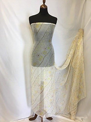 NEW Italian 100% Silk Crinkle Chiffon Floral Print Fabric 51" 130cm Dress Scarf Y