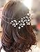 Aukmla Set of 5 Silver Beaded Hair Pin Set of 5 Pearl Hair Pin Bridal Hair Pin Bridal Bobby Pin Beaded Bobby Pin Pearl Bobby Pin for Women and Girls