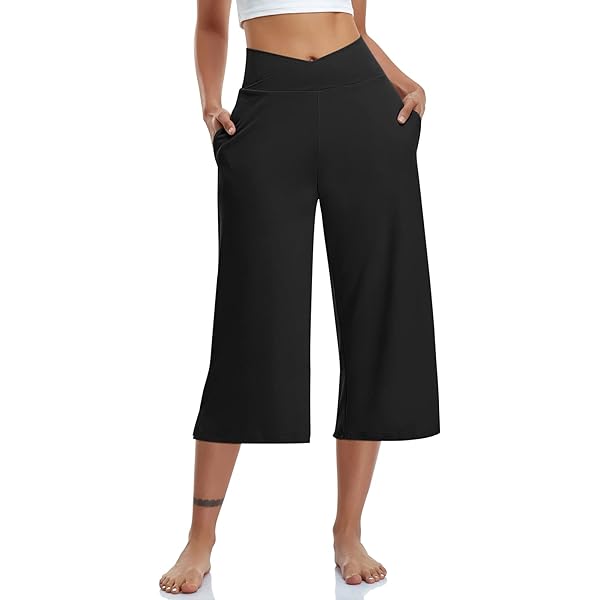 NELEUS Womens Yoga Capris Workout Leggings Tummy Control High Waist Cropped With Pocket Black Gray Us Size 3xl