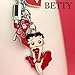 Z249 Cute Betty Boop Sexy Kiss Lipstick Fashon Red Boot Charms Keychain