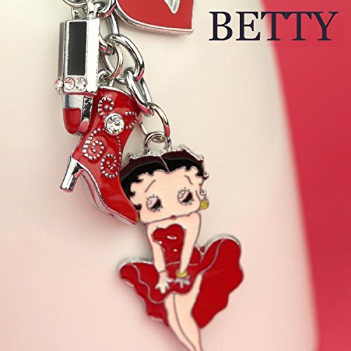 Z249b Cute Betty Boop Sexy Kiss Lipstick Fashon Red Boot Charms