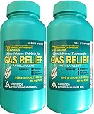 Advance Pharmaceutical Simethicone Tablets 80 Mg Mint, for Gas Relief - 100 Chewable Tablets (Pack of 2)