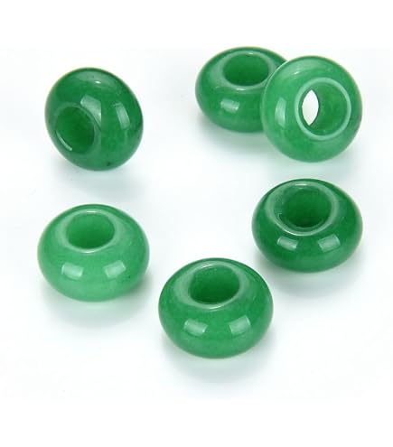 4 Ciondoli Portafortuna In Pietra Naturale A Ciambella 30mm - Foro 7mm - Perline Per Gioielli Fai Da Te