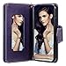 FLYEE Case Compatible with iPhone 11 Pro Max(6.5 inch,2019 Release),Wallet Case for Women and Girls with Card Holder and Mirror,[Kickstand][Embossed] 9 Cards Slots Premium Leather Flip Case -Purple